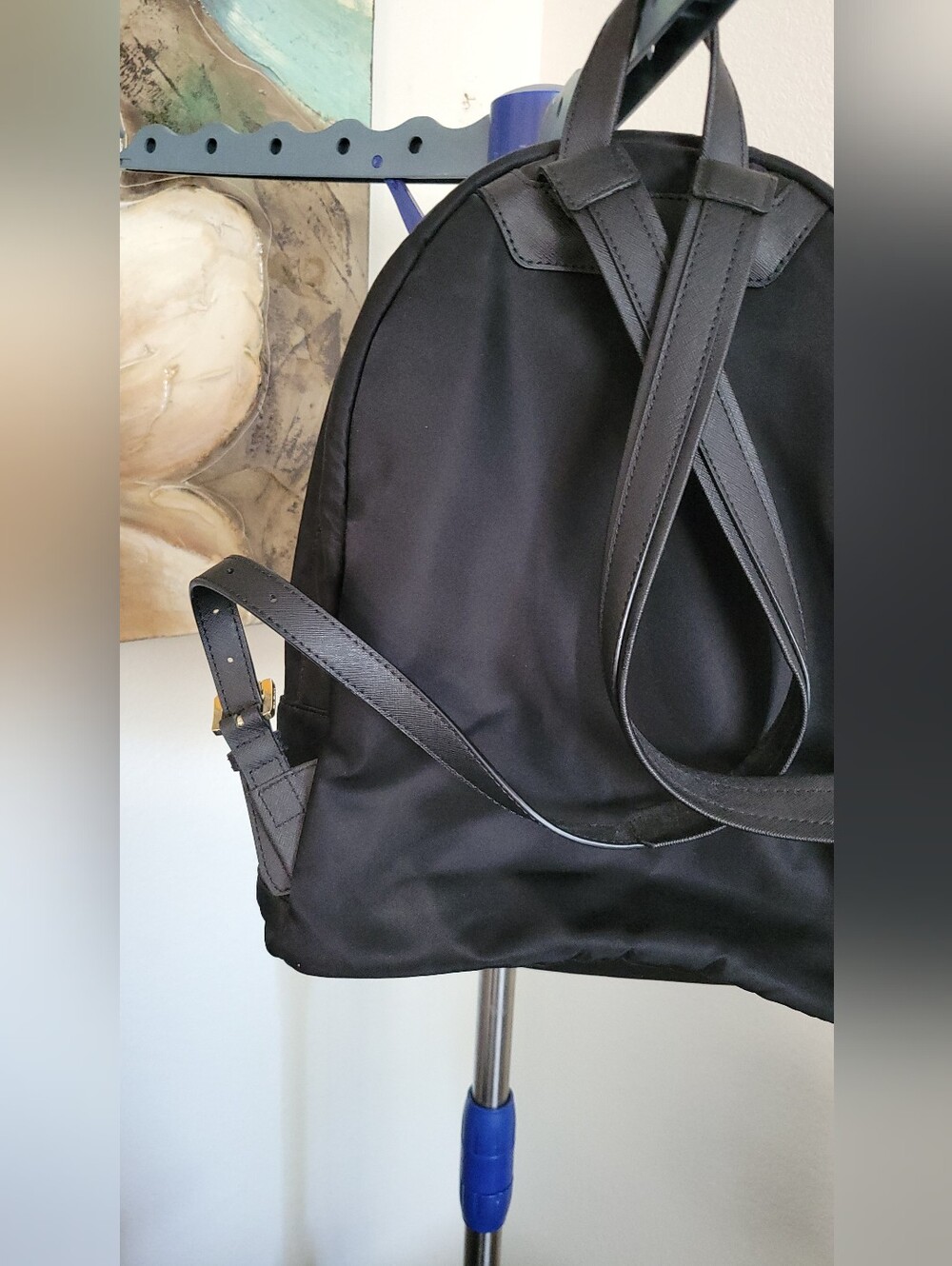 Michael Kors Black Nylon Backpack with Gold Accents - Picture 7 of 16